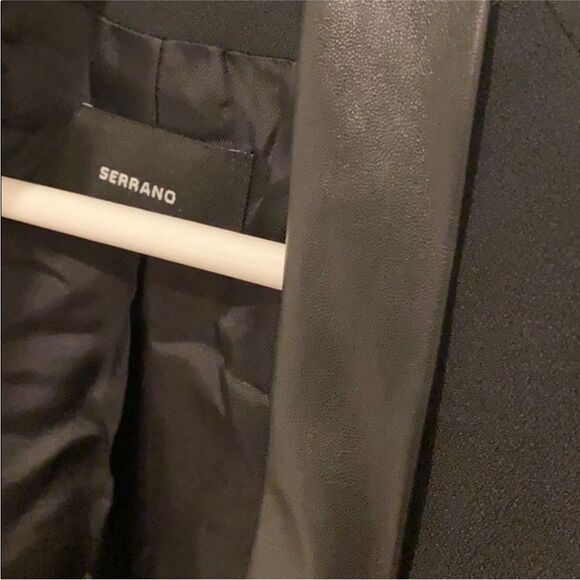 Serrano genuine leather trimmed viscose blazer, XS - Picture 6 of 8